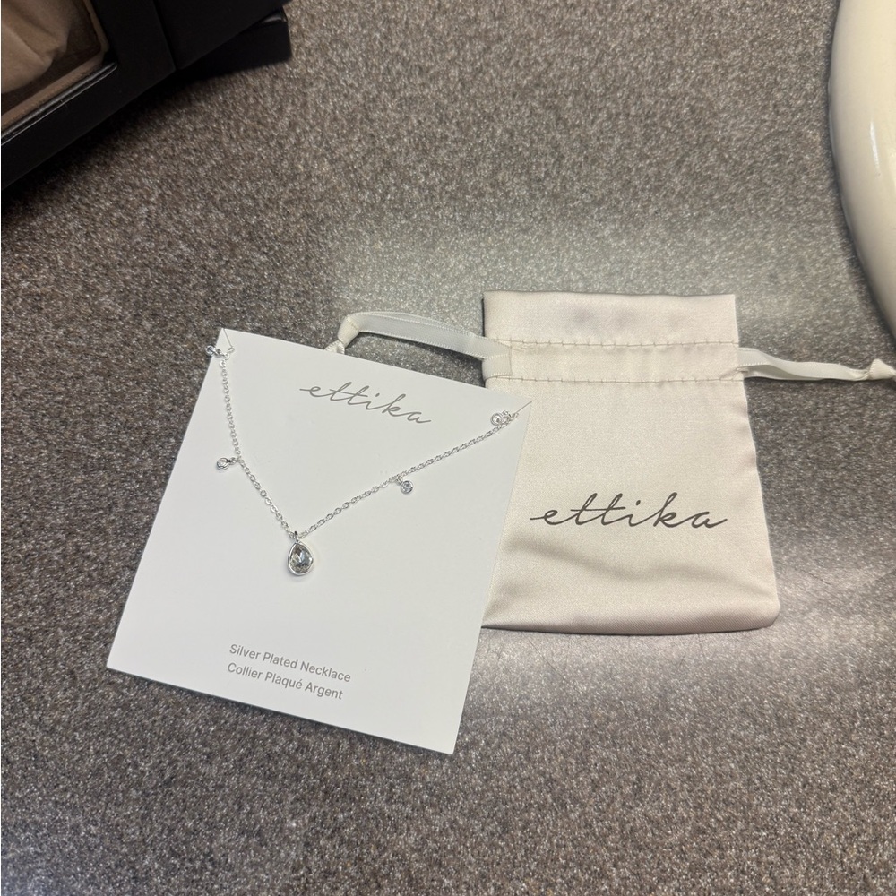 Ettika Silver Necklace with Elegant Charm